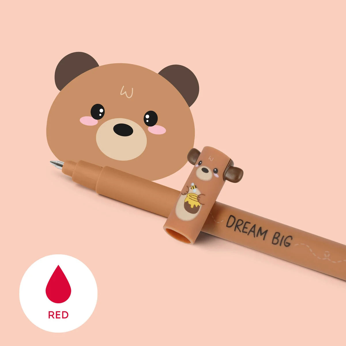 LEGAMI Dream Big Teddy Bear Erasable Pen - Red