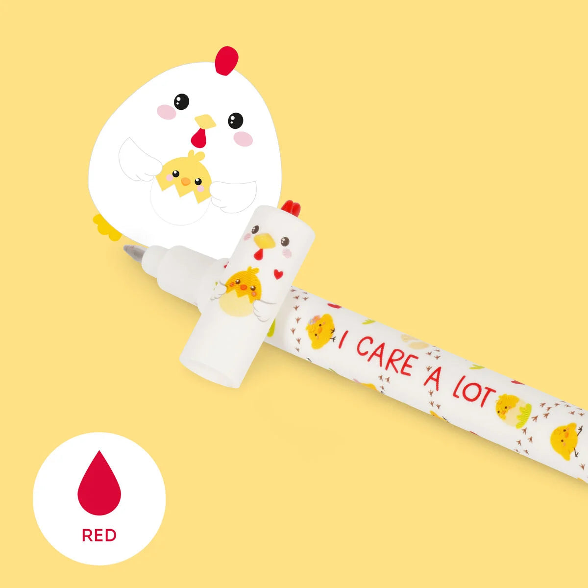 LEGAMI "I Care a Lot" Hen Erasable Pen - Red