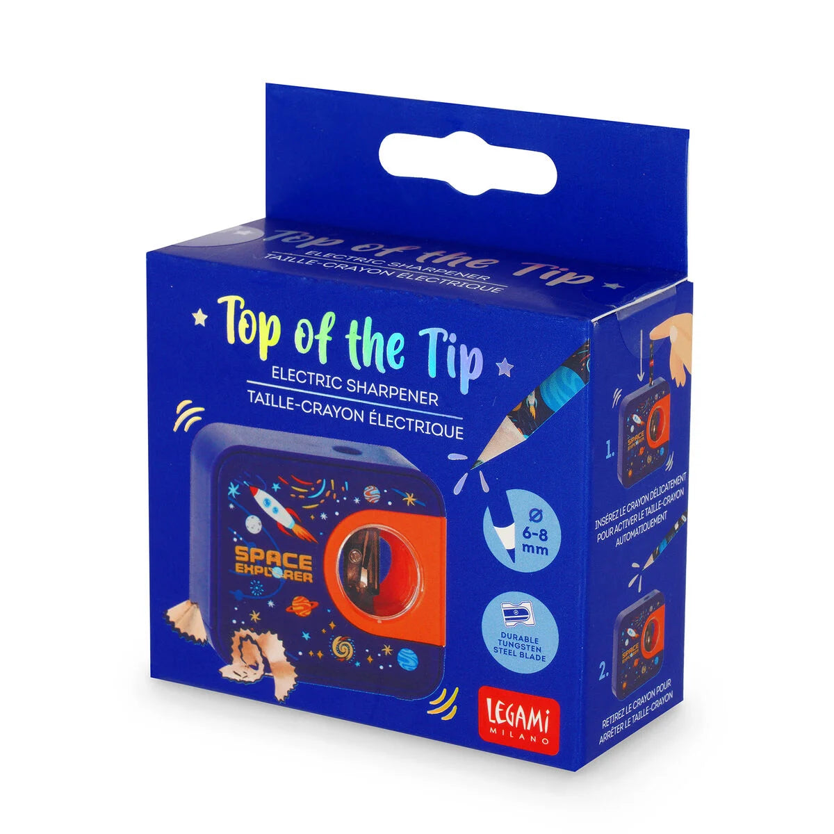 LEGAMI Electric Pencil Sharpener - Top of the Tip - Space