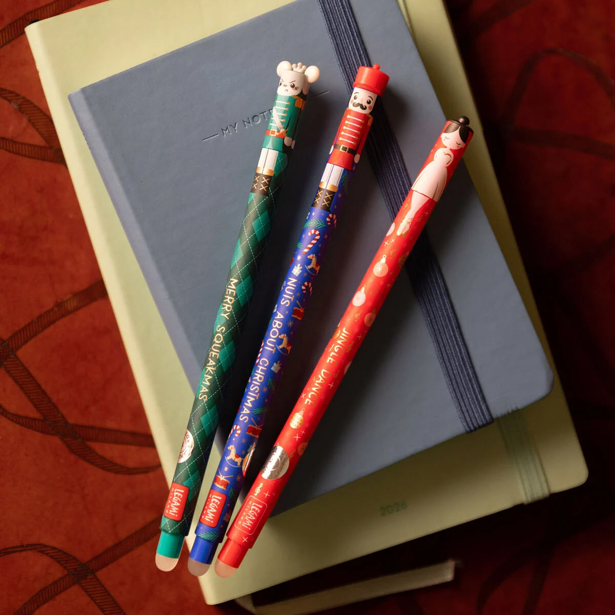 LEGAMI Set of 3 Erasable Christmas Gel Pens - The Nutcracker
