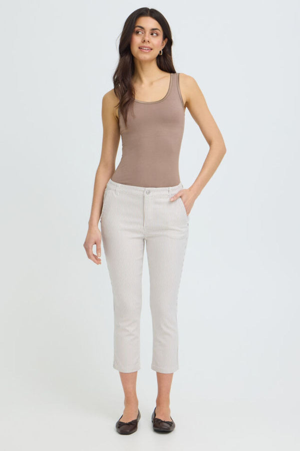 FRANSA Ena Tessa Cropped Striped Pants