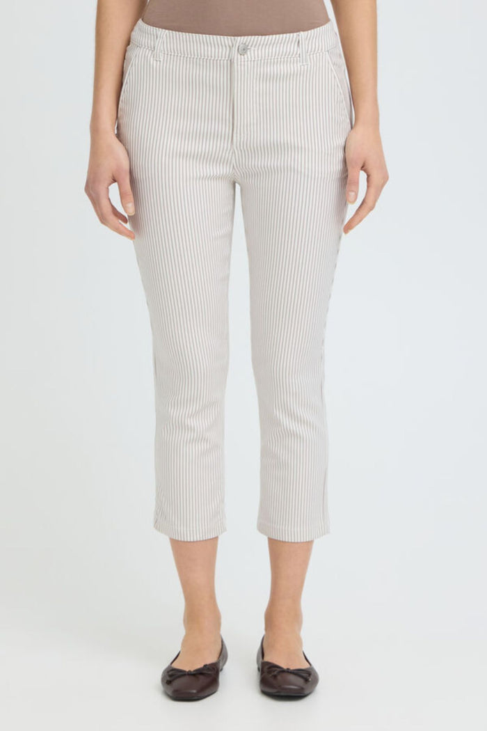 FRANSA Ena Tessa Cropped Striped Pants