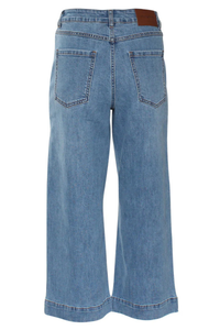 RANT & RAVE Etta Wide Leg Cropped Jeans - Light Wash