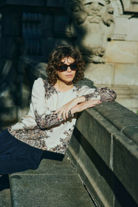 FRANSA Adara Paisley Print Blouse - Cream