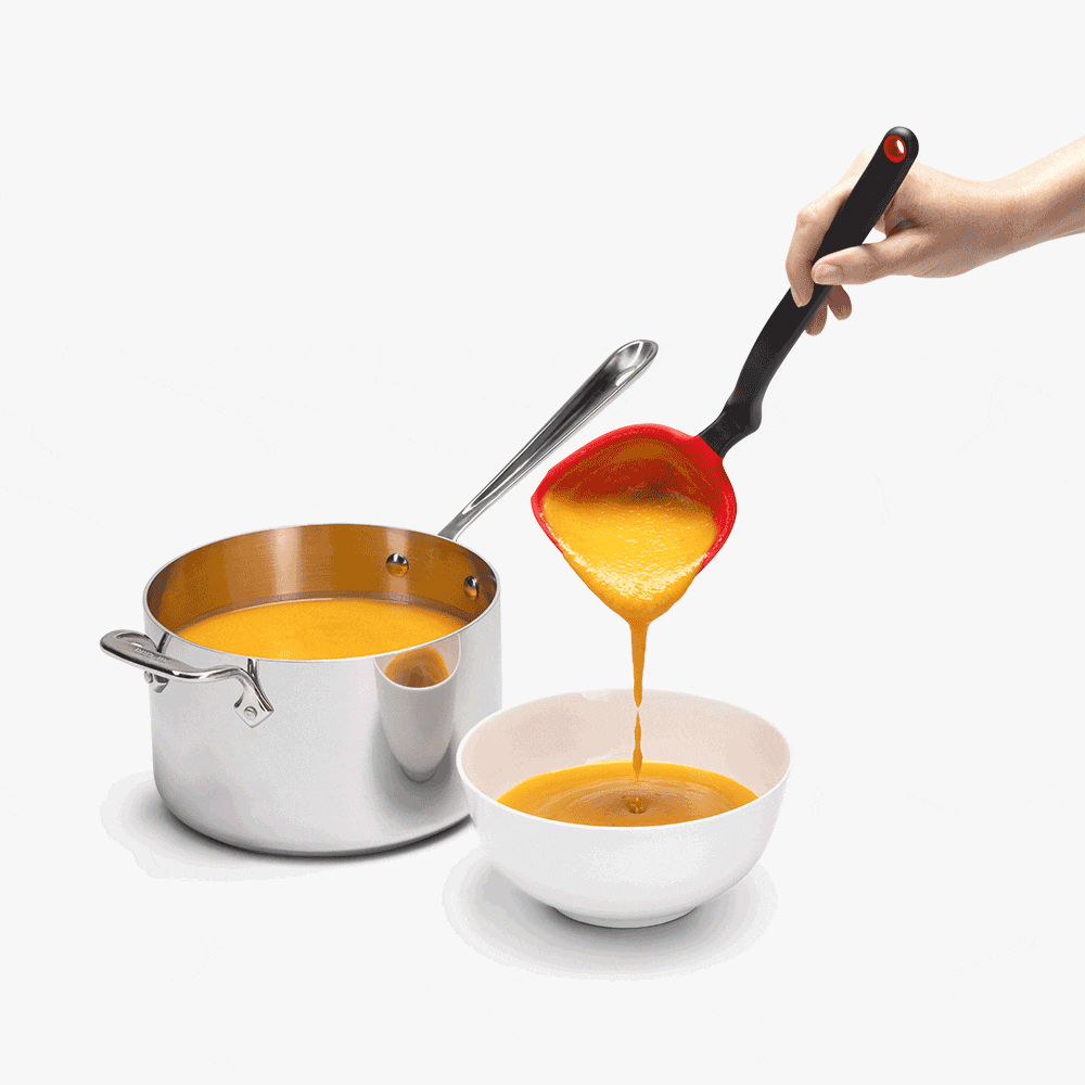 DREAMFARM Fladle - Fold Flat Scraping Ladle - Red