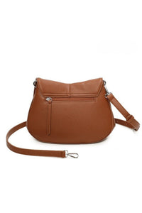 COPE CLOTHING Textured Flap Crossbody Bag - Camel
