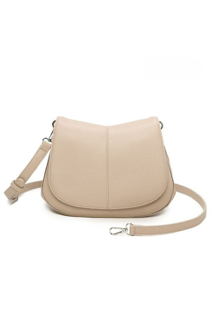 COPE CLOTHING Textured Flap Crossbody Bag - Taupe
