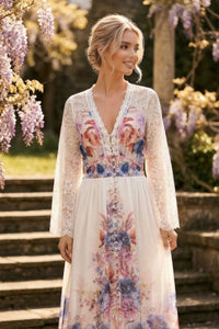 COPE CLOTHING Bohemian Floral Lace Sleeveless Wisteria Dress