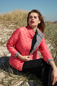 FRANDSEN Reversible Leopard Jacket - Coral