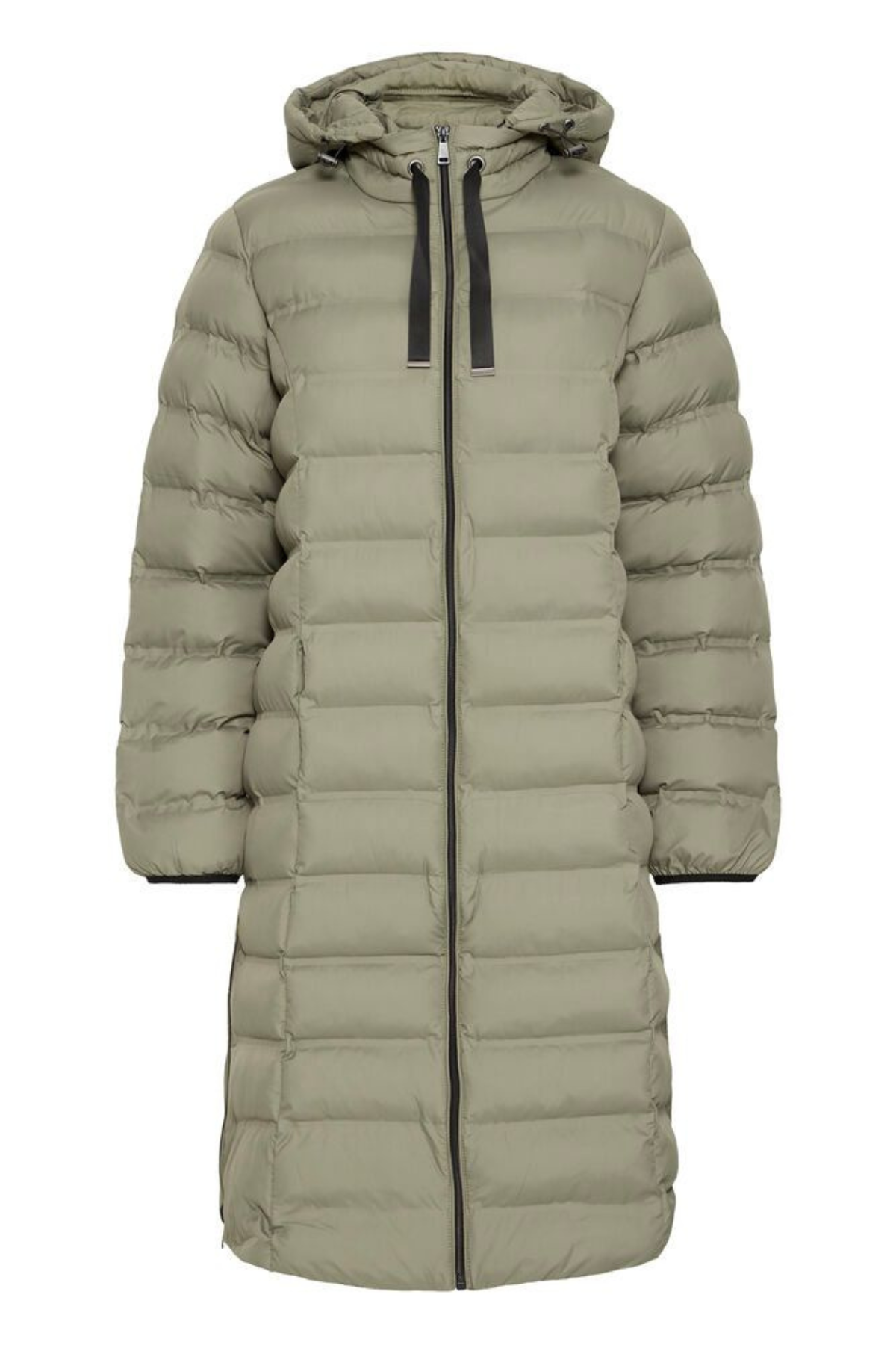 FRANSA Bafab Long Quilted Jacket - Dusty Olive