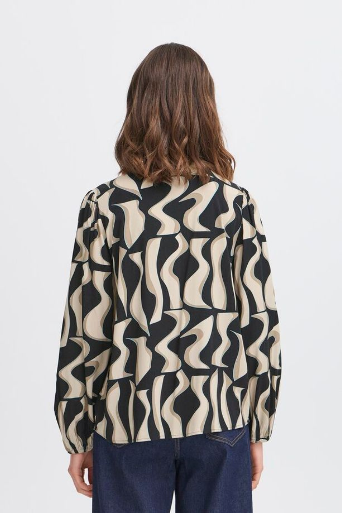 FRANSA Justini V-Neck Blouse - Taupe