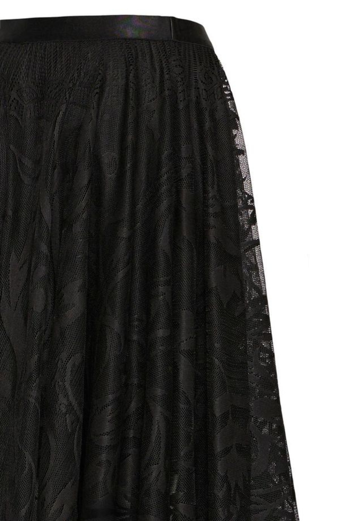 FRANSA Lacia Lace Midi Skirt - Black