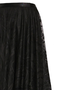 FRANSA Lacia Lace Midi Skirt - Black