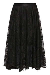 FRANSA Lacia Lace Midi Skirt - Black