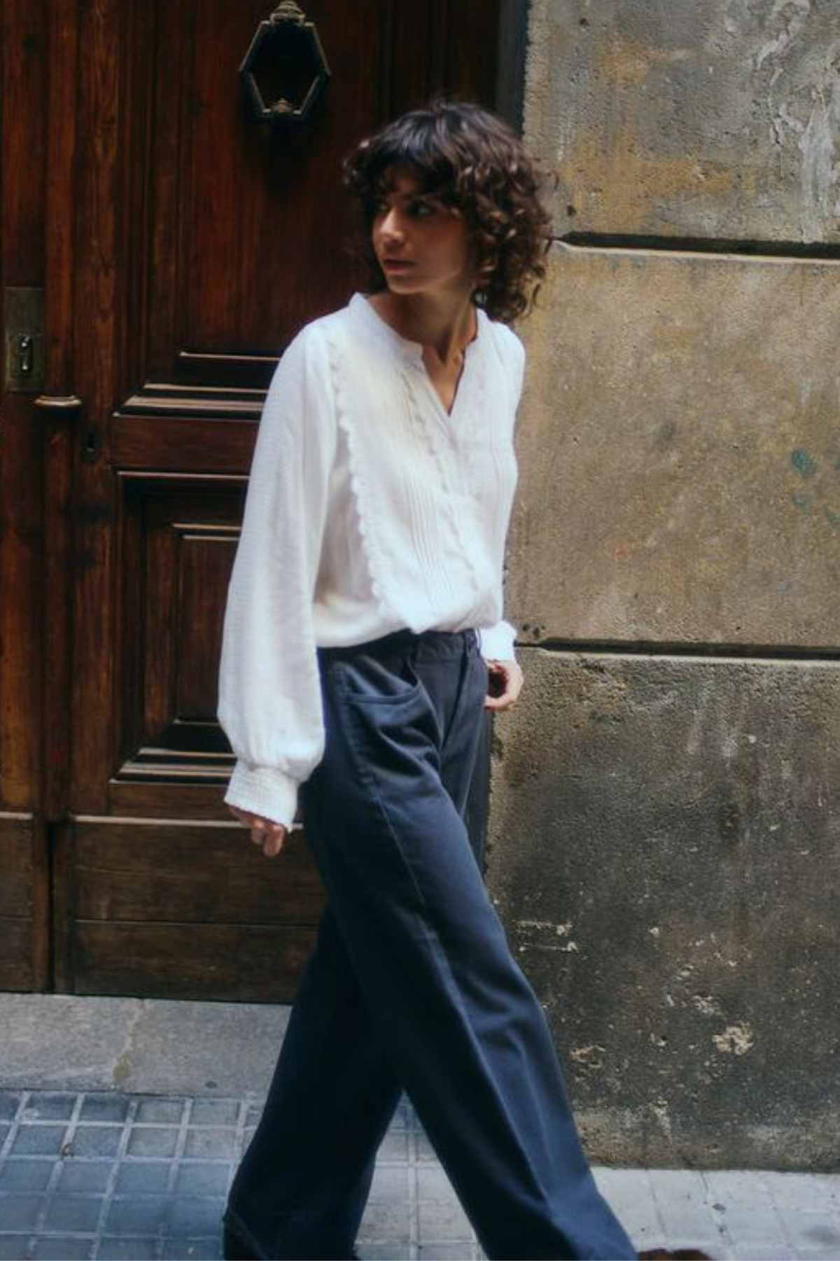 FRANSA Hida Lace Blouse - White