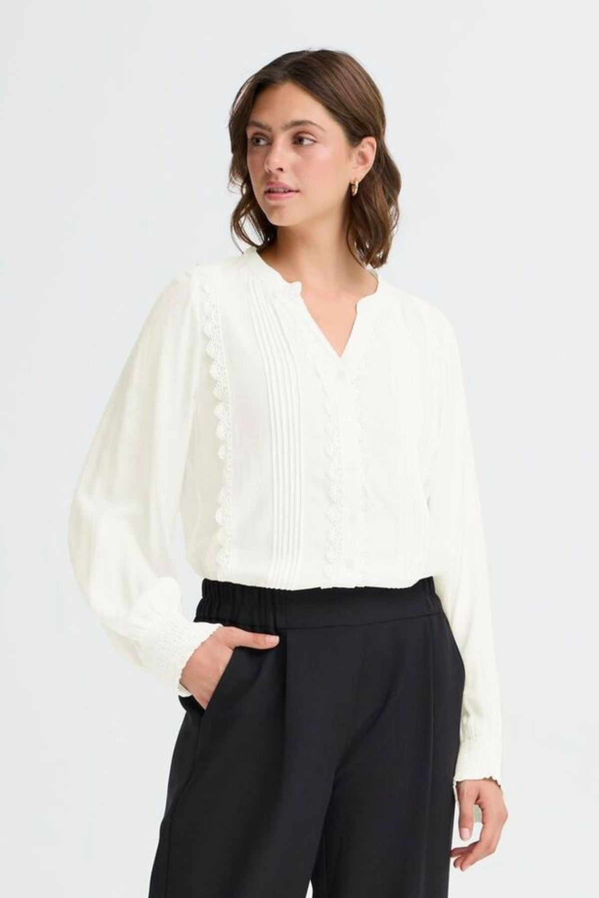 FRANSA Hida Lace Blouse - White