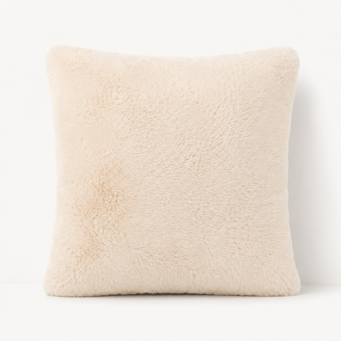 FULLSHIRE Avalon Faux Fur Cushion - Natural 43x43cm