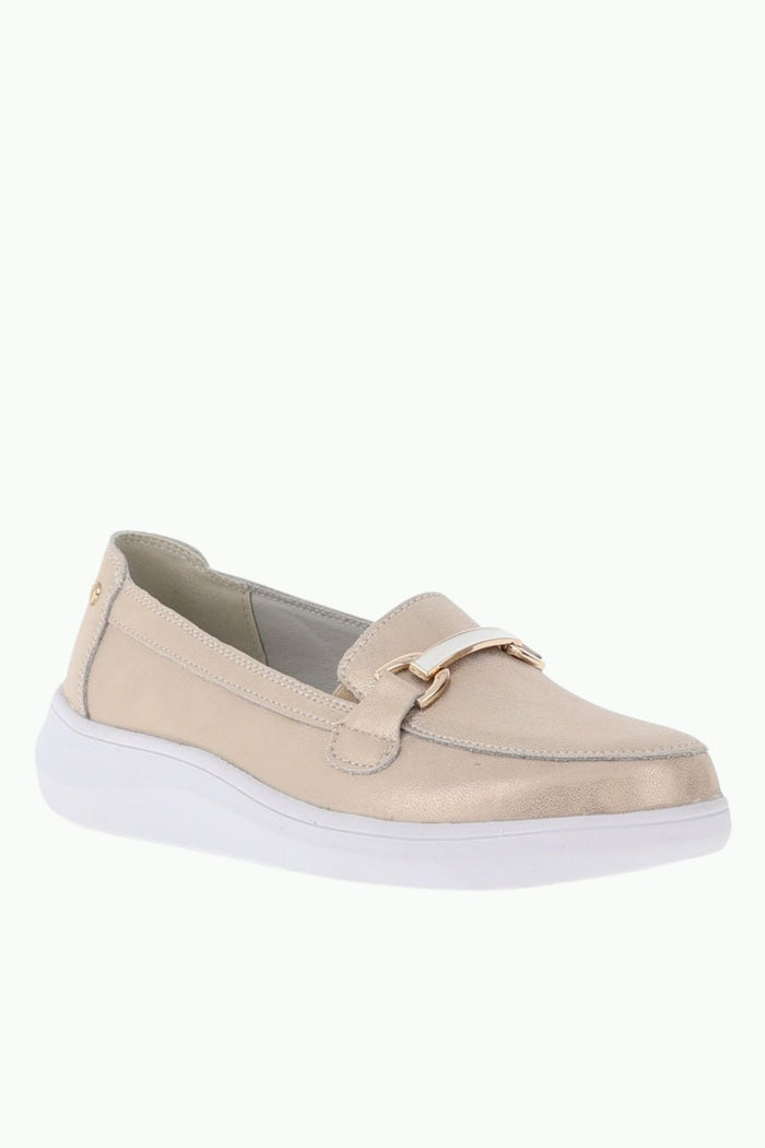 PATRIZIO COMO Furli Slip On Shimmering Loafers - Gold