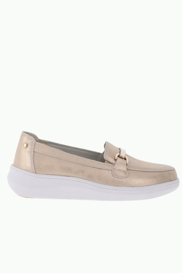 PATRIZIO COMO Furli Slip On Shimmering Loafers - Gold
