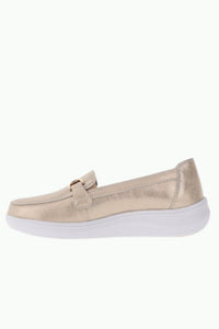 PATRIZIO COMO Furli Slip On Shimmering Loafers - Gold