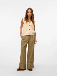 VERO MODA Saba Sleeveless Button Vest - Cream