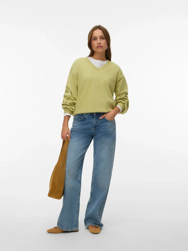 VERO MODA Ellis Long Sleeve Sweatshirt - Pear
