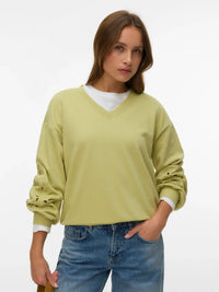 VERO MODA Ellis Long Sleeve Sweatshirt - Pear