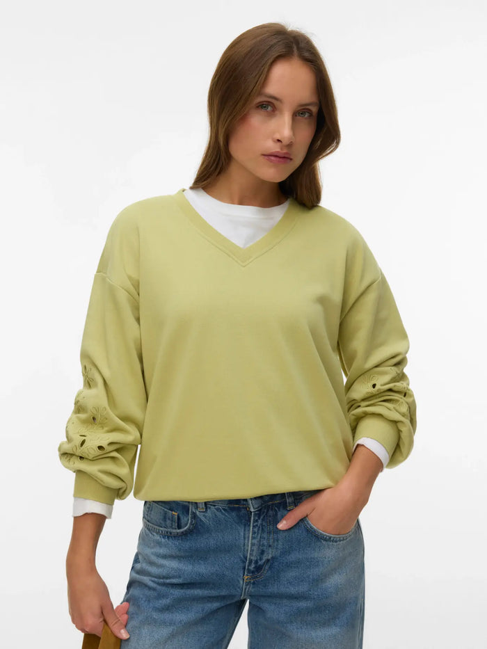 VERO MODA Ellis Long Sleeve Sweatshirt - Pear