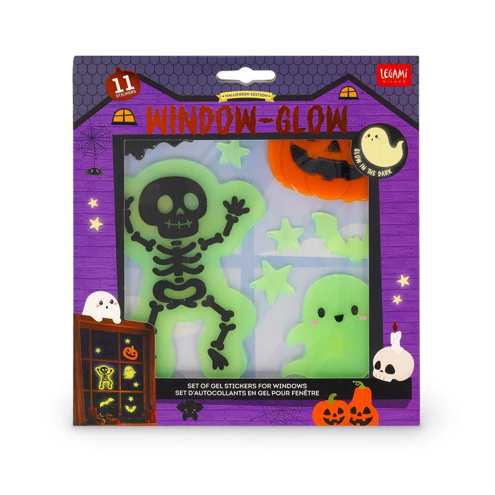 LEGAMI Halloween Set of Gel Window Stickers - Skeleton