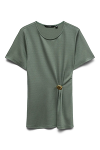 VERO MODA Vira Short Sleeve Twist Top - Laurel Wreath