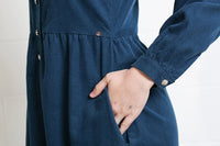 RANT & RAVE Hazel Corduroy Midi Shirt Dress – Teal