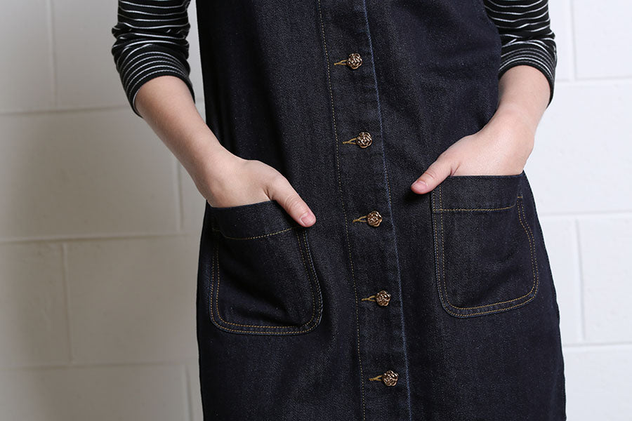 RANT & RAVE Helena Short Denim Dress - Dark Indigo