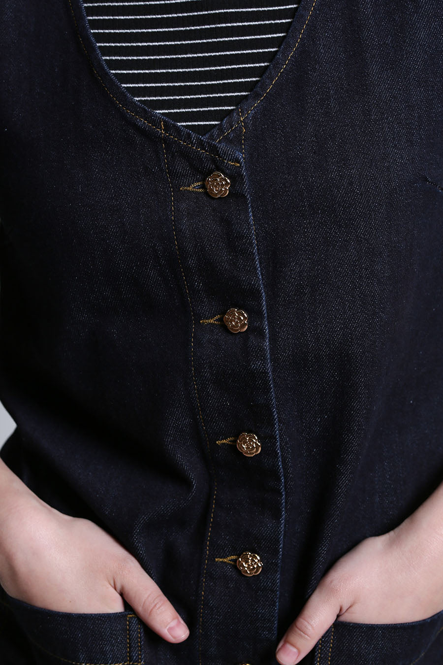 RANT & RAVE Helena Short Denim Dress - Dark Indigo