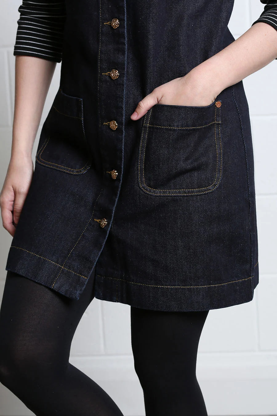 RANT & RAVE Helena Short Denim Dress - Dark Indigo