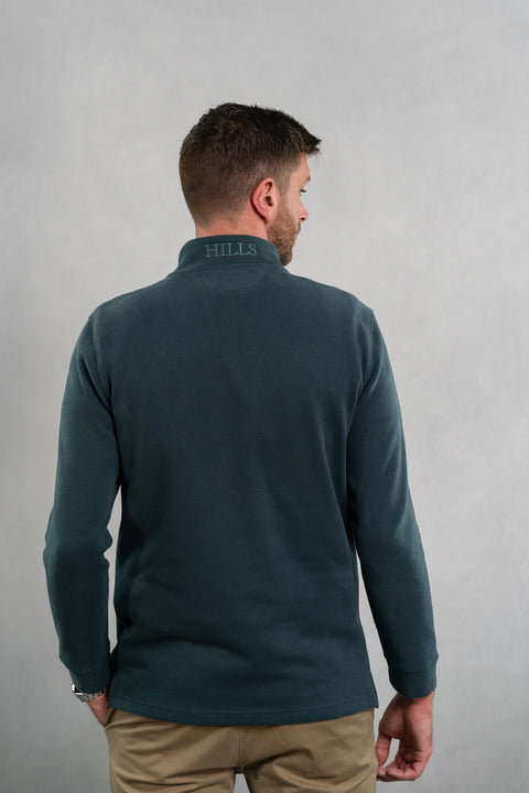 Hills Clothing : Half Zip Sweatshirt - Emerald Green