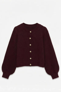VERO MODA Hazel O-Neck Cardigan - Wine