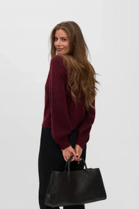 VERO MODA Hazel O-Neck Cardigan - Wine