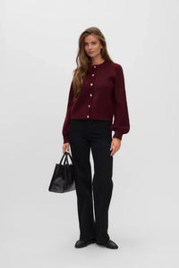 VERO MODA Hazel O-Neck Cardigan - Wine