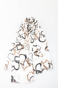 COPE CLOTHING Heart Print Light Scarf