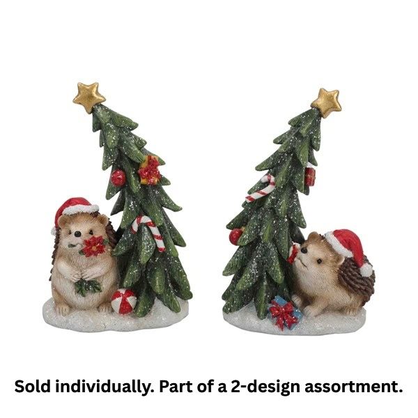 STRAITS Hedgehog and Christmas Tree Figurine 14cm - 1Pc