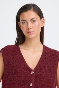 ICHI Blarisa Wool Waistcoat - Red