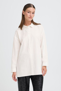 ICHI Funila Long Bow Detail Shirt - White
