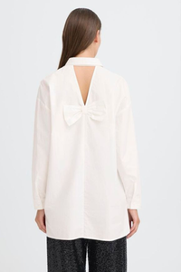 ICHI Funila Long Bow Detail Shirt - White