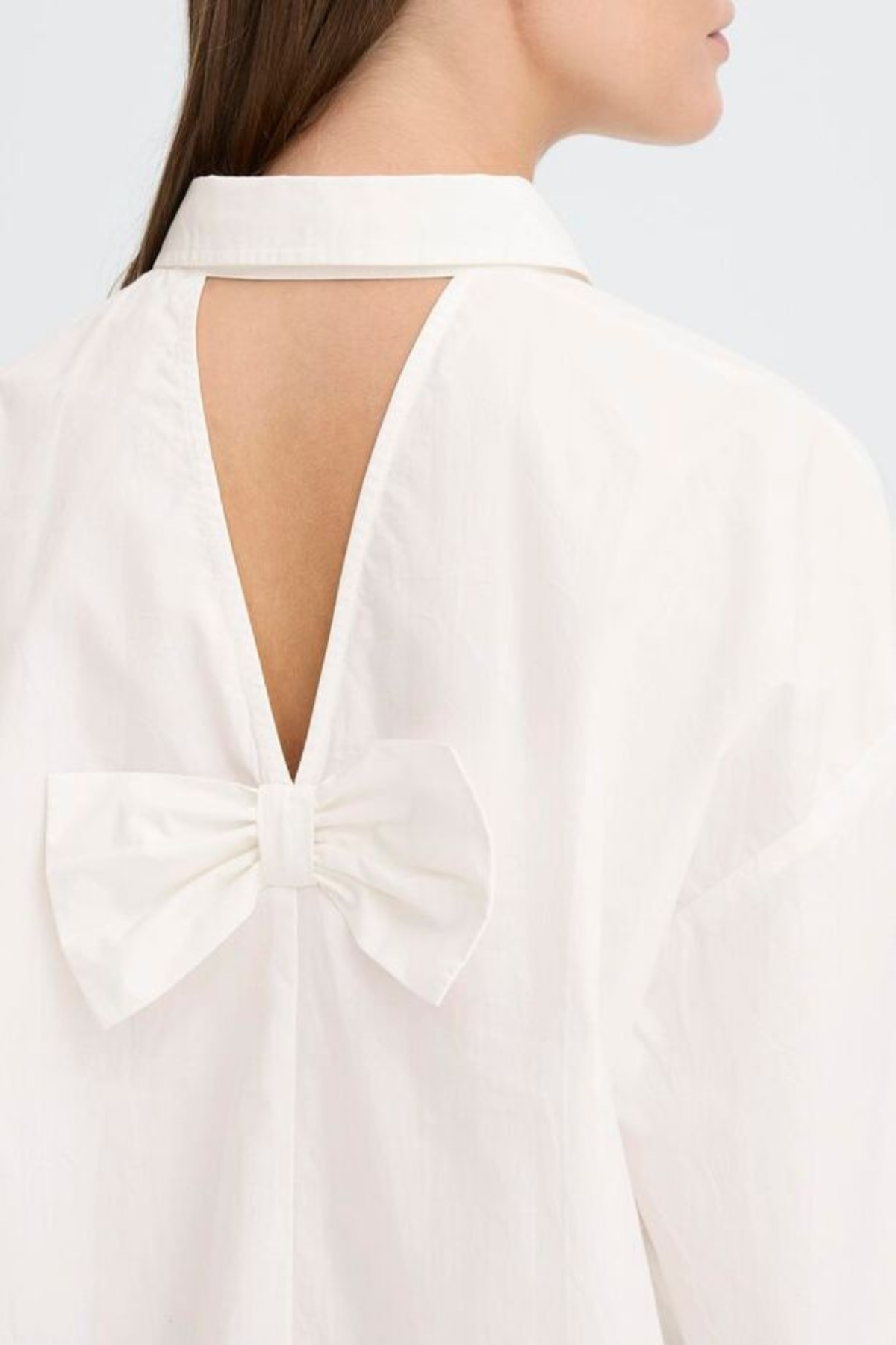 ICHI Funila Long Bow Detail Shirt - White