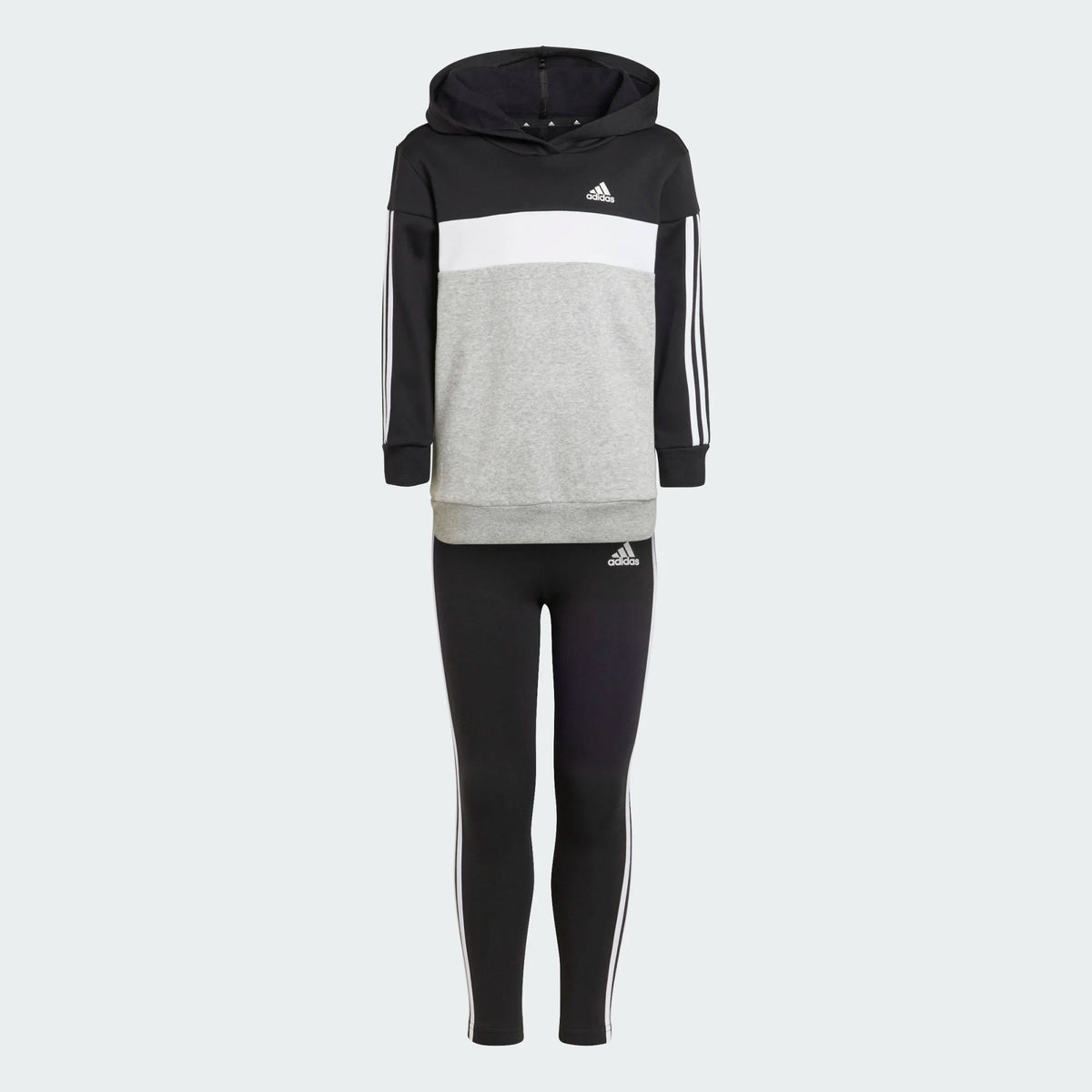ADIDAS Girls 3S Hooded Tracksuit - Black