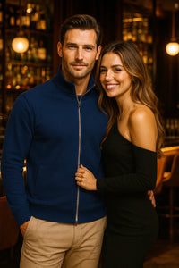 6TH SENSE Men's Everest Hybrid Full Zip Top - Blue