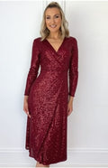 MARC ANGELO : Sequin Dress - Wine