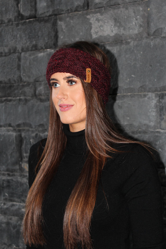 TAOIDE Handknit Headband - Burgundy