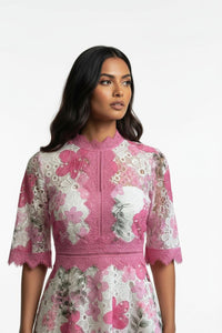 MARC ANGELO Lace Midi Dress - Pink Floral
