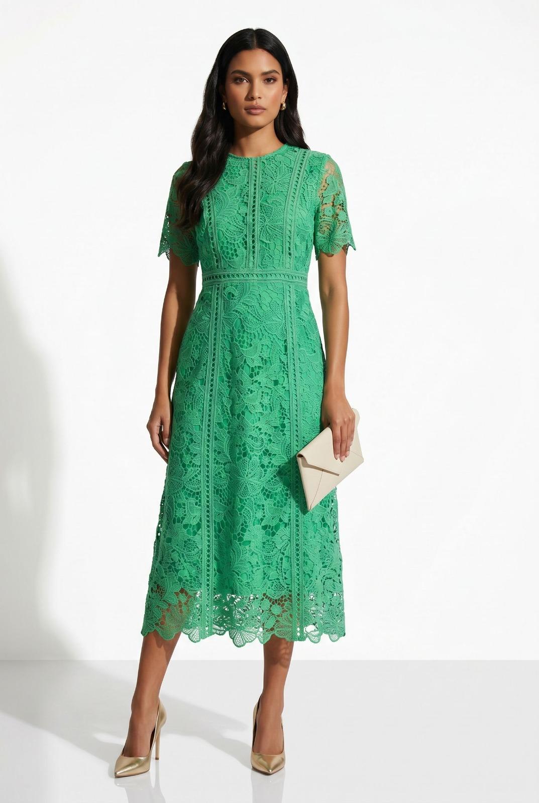 MARC ANGELO Lace Dress - Green